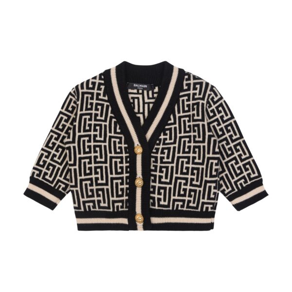 Cardigan bambino nero e bianco