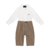 Completo neonato bianco e marrone