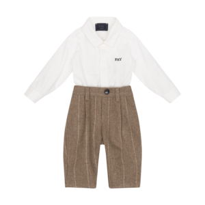 Completo neonato bianco e marrone