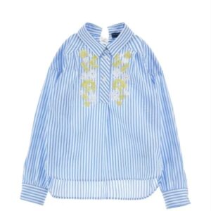 Camicia bambina azzurra e bianca