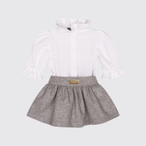Abito Neonata Bianco e Grigio